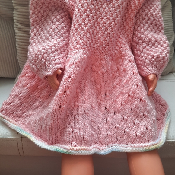 Prairie Baby Dress Puffed Sleeves Bubblegum Pink - Picture 5 of 15